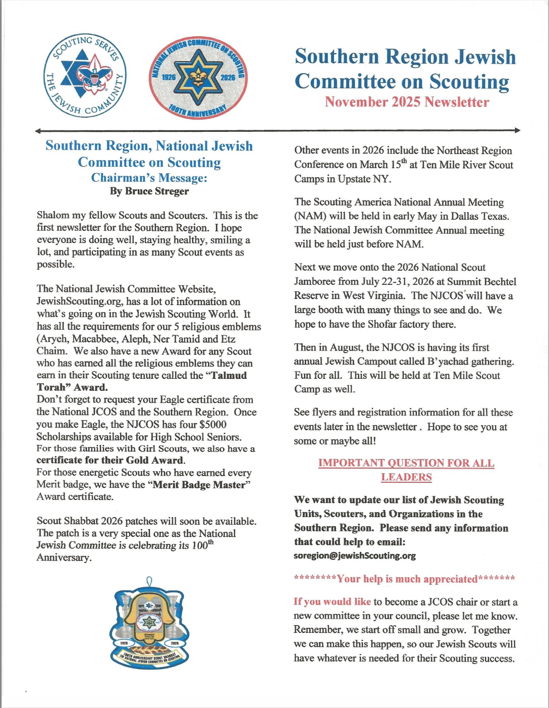 Southern Region Newsletter Nov 2025 Cover