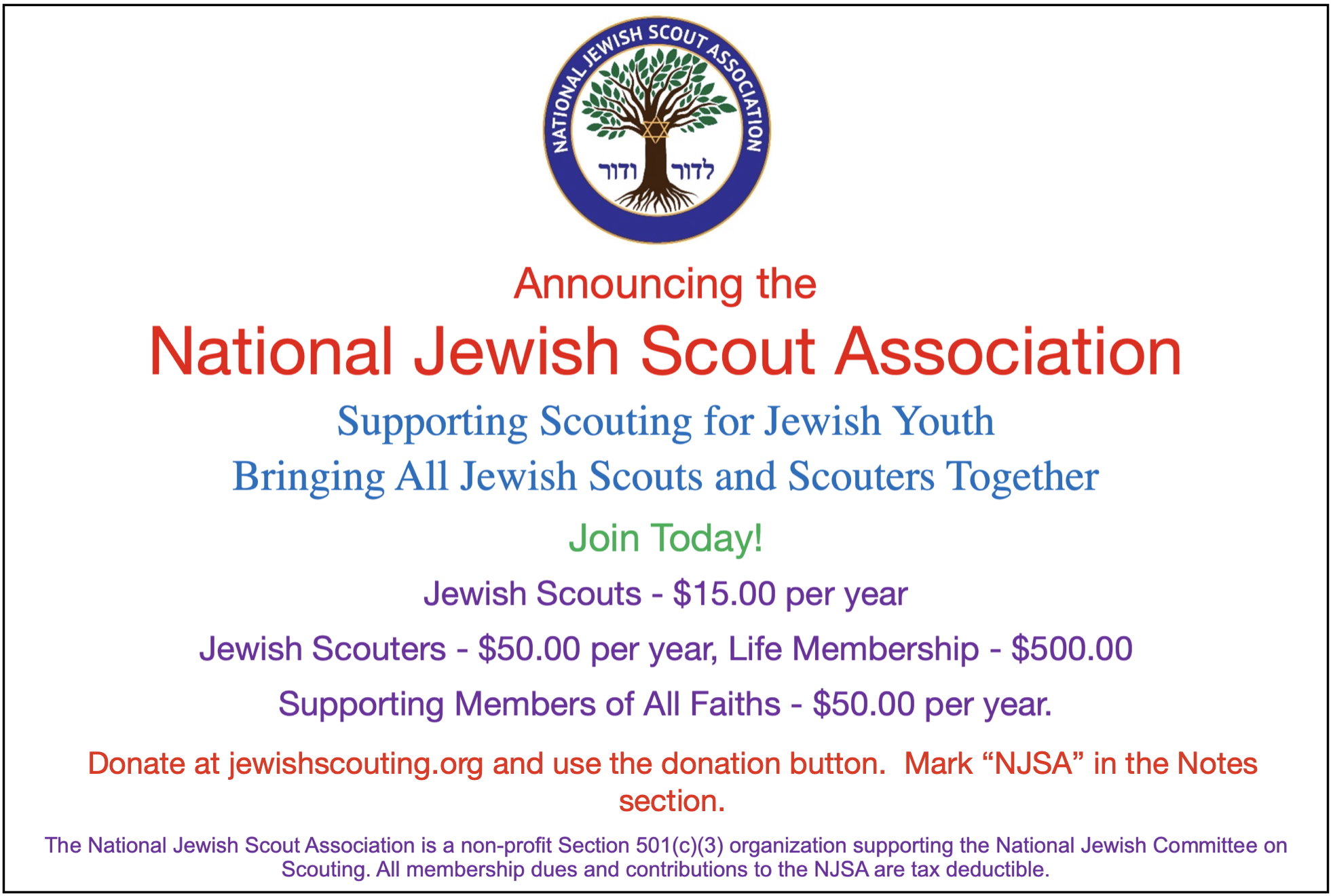 The National Jewish Committee on Scouting