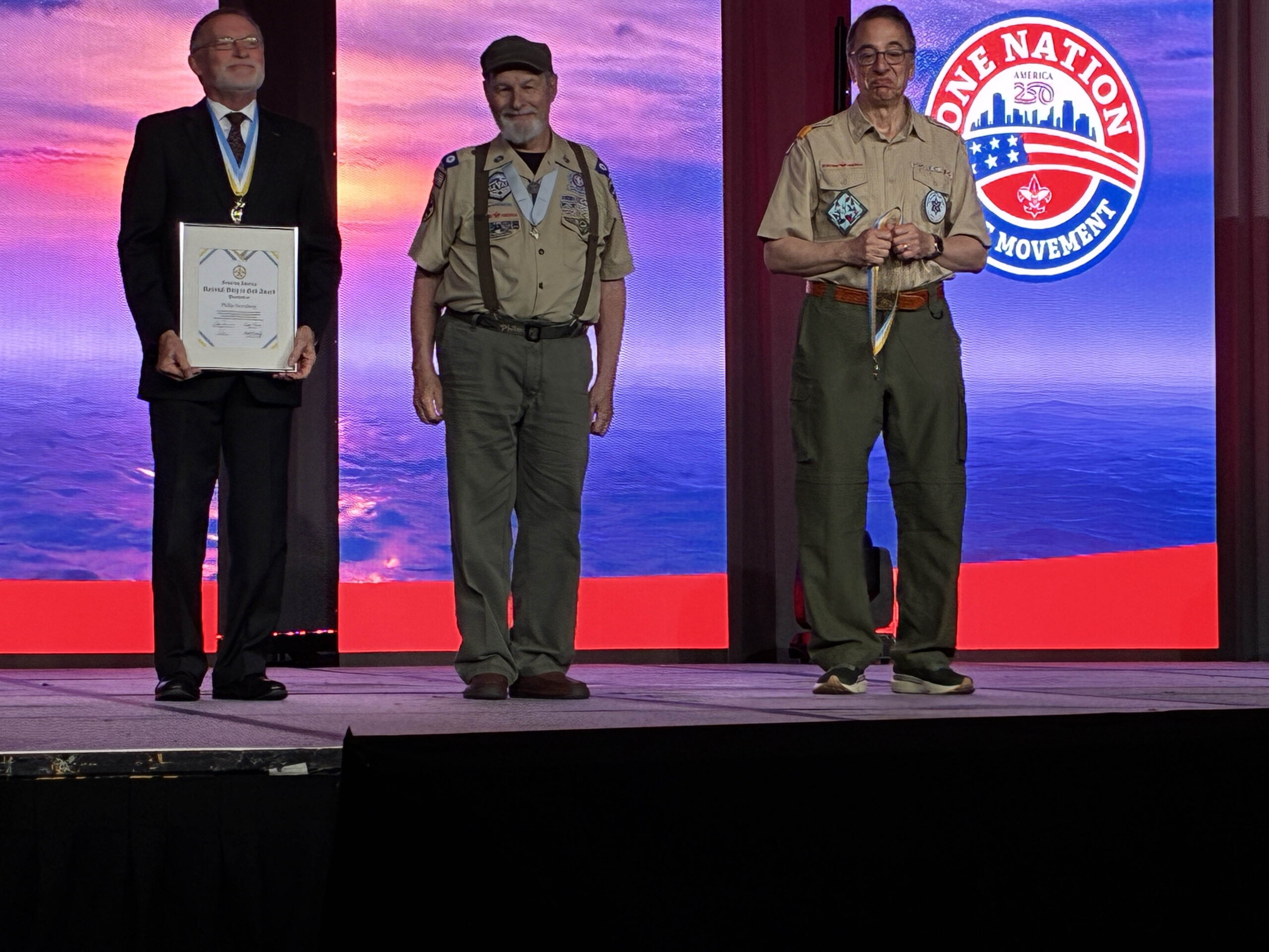 Phil Sternberg receiving National Duty to God Award