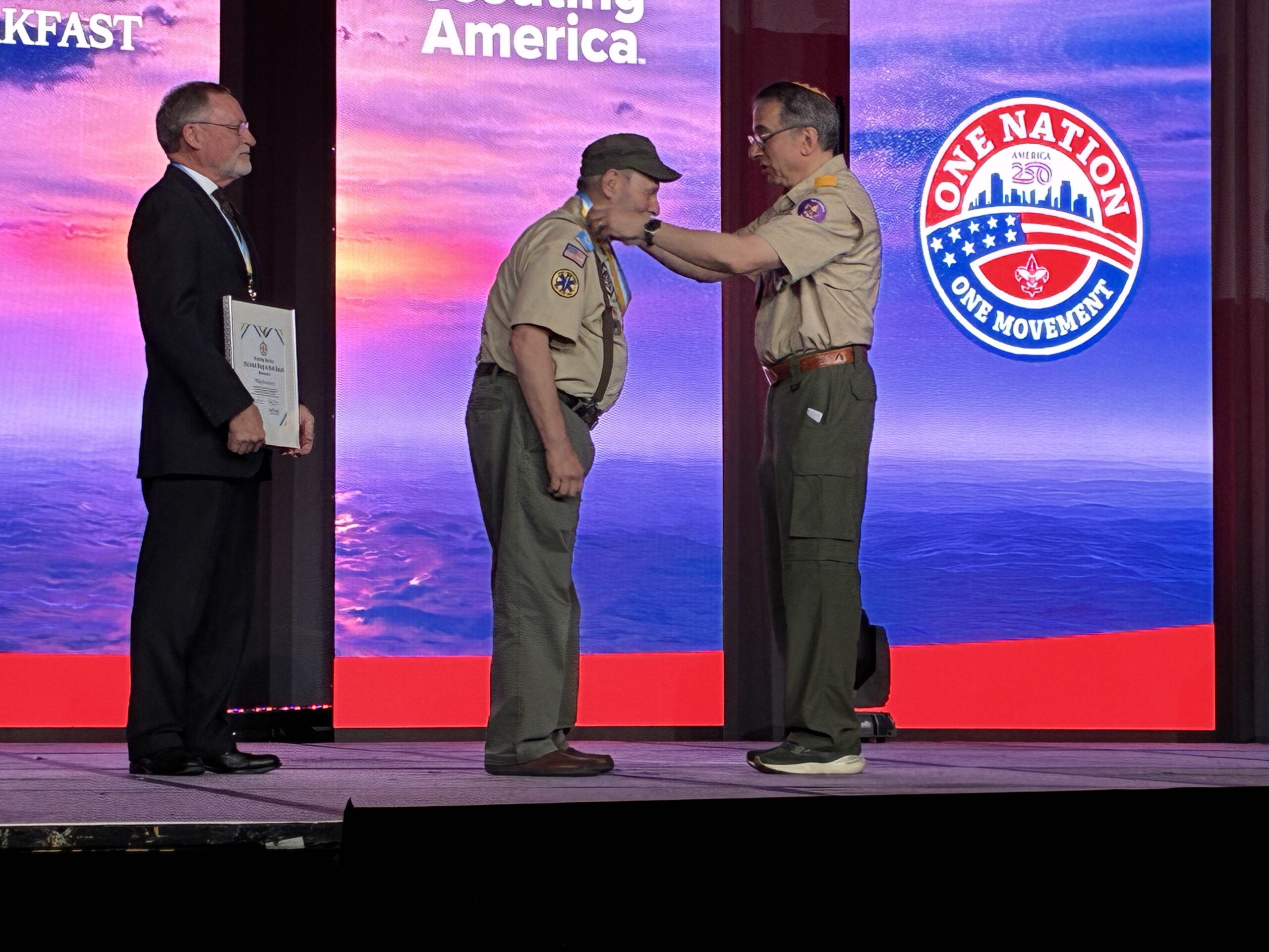 Phil Sternberg receiving National Duty to God Award