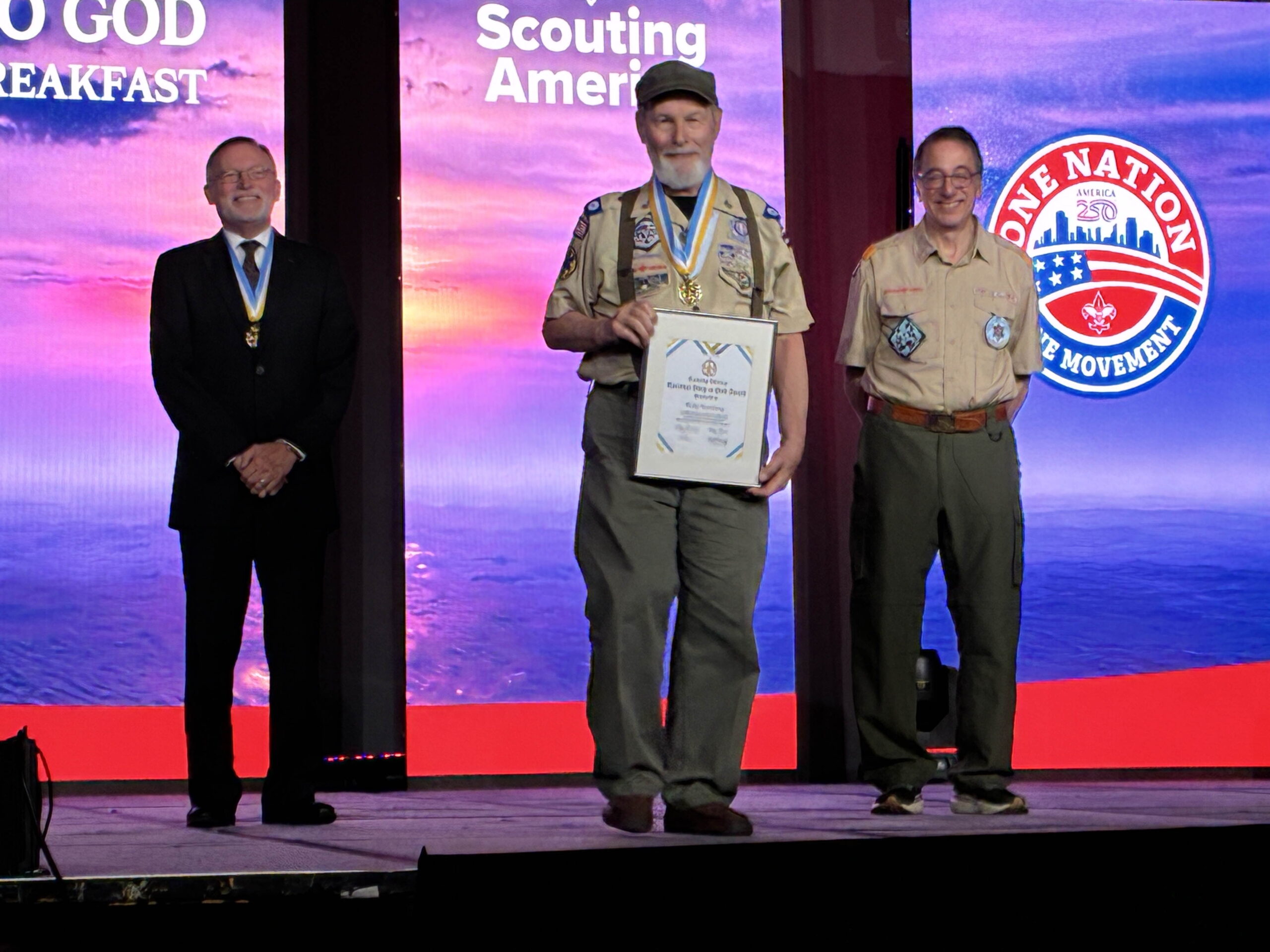 Phil Sternberg receiving National Duty to God Award